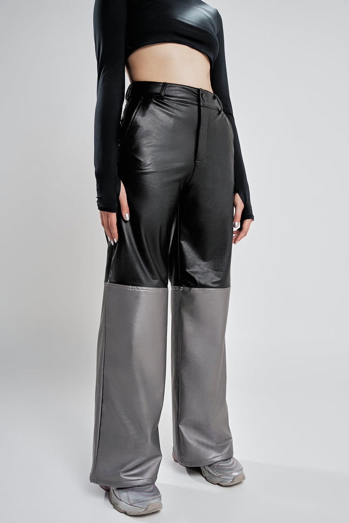 Metallic Leather Pants