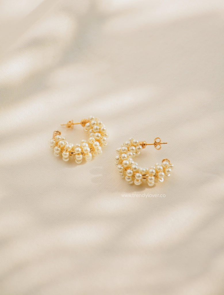 Pearl Hoops Earrings